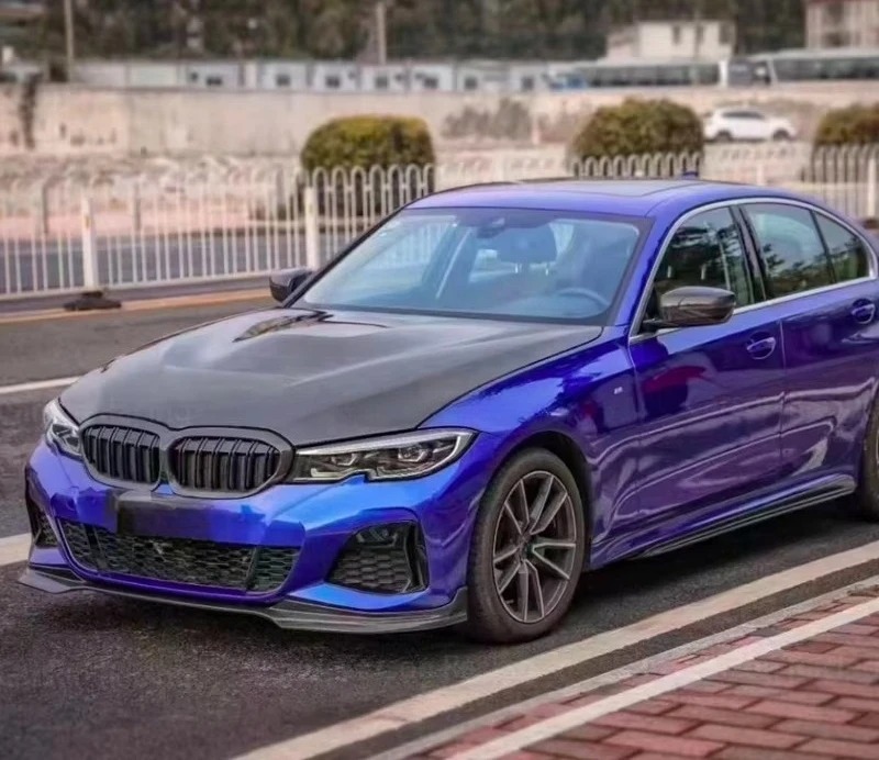 DRY Carbon Fiber Front Hood Diffuser and GTS Style Spoiler for  3 Series G20 Forge Car Body Parts